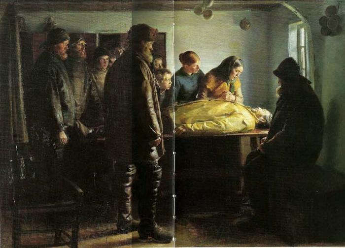 Michael Ancher den druknede France oil painting art